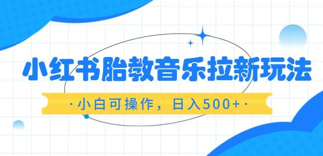 小红书胎教音乐拉新玩法，小白可操作，日入500+（资料已打包）【揭秘】-秀人资源网
