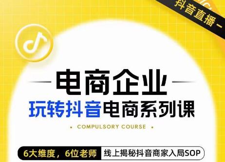 玺承·电商企业玩转抖音电商系列课，6大维度，6位老师，线上揭秘抖音商家入局SOP-秀人资源网