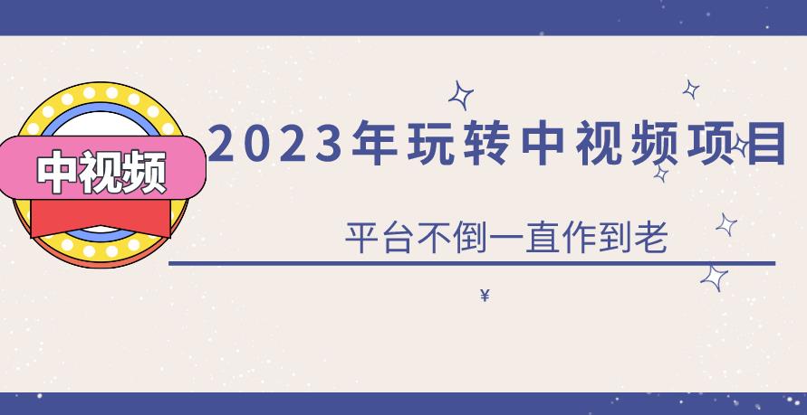 2023一心0基础玩转中视频项目：平台不倒，一直做到老【揭秘】-秀人资源网
