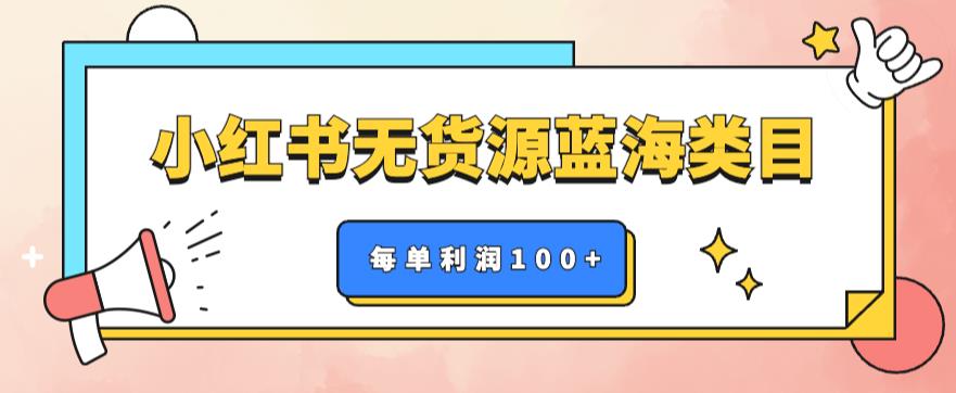 小红书无货源做蓝海类目【每单利润50-200+】，单月轻松过万【揭秘】-秀人资源网