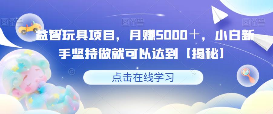 益智玩具项目，月赚5000＋，小白新手坚持做就可以达到【揭秘】-整合资源网