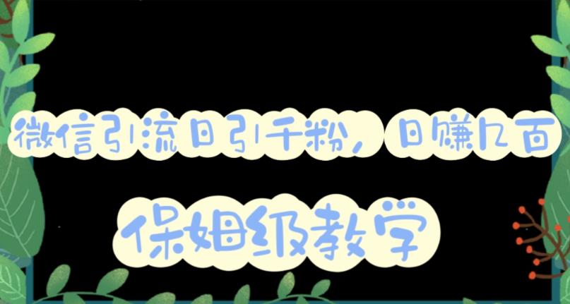 微信互推圈半自动引流方案，矩阵操作日引千人思路【详细视频教程】-秀人资源网
