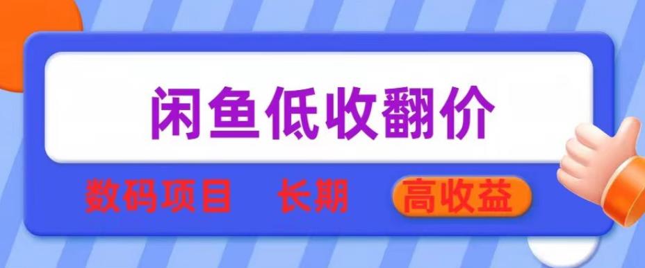 闲鱼低收翻价数码暴利项目，长期高收益【揭秘】-秀人资源网