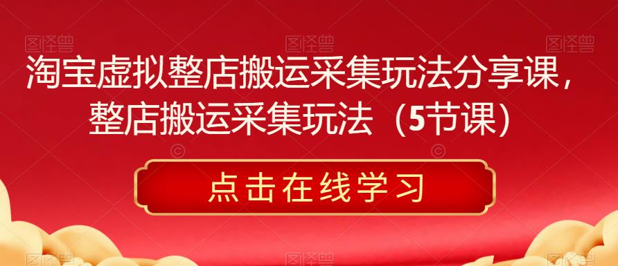 淘宝虚拟整店搬运采集玩法分享课，整店搬运采集玩法（5节课）-秀人资源网