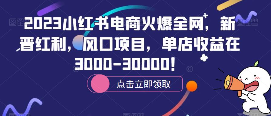 2023小红书电商火爆全网，新晋红利，风口项目，单店收益在3000-30000！-秀人资源网