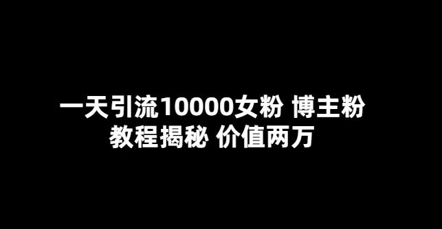 一天引流10000女粉，博主粉教程揭秘（价值两万）-秀人资源网