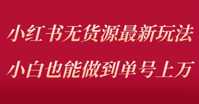 小红书无货源最新螺旋起号玩法，电商小白也能做到单号上万（价值3980元）-秀人资源网