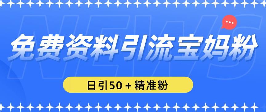 免费资料引流宝妈粉，日引50+精准粉【揭秘】-秀人资源网