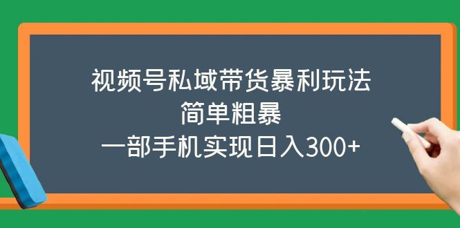 视频号私域带货暴利玩法，简单粗暴，一部手机实现日入300+-秀人资源网