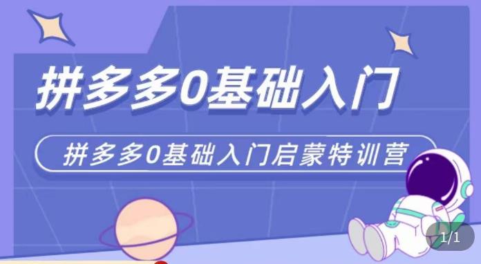 六一电商·拼多多运营0-1实操特训营，拼多多从基础到进阶的可实操玩法-整合资源网
