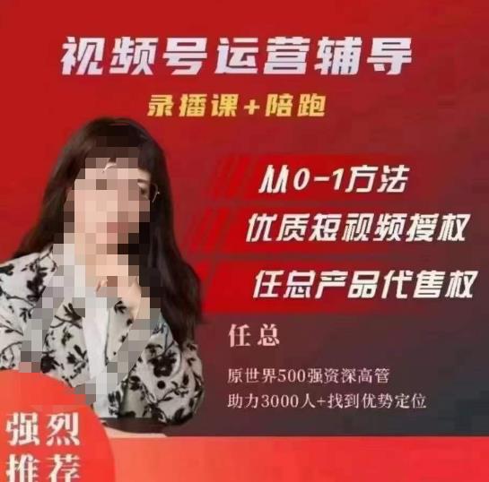 任姐视频号运营，懂老板的任总视频号短视频运营，从0到1做视频号课程-秀人资源网