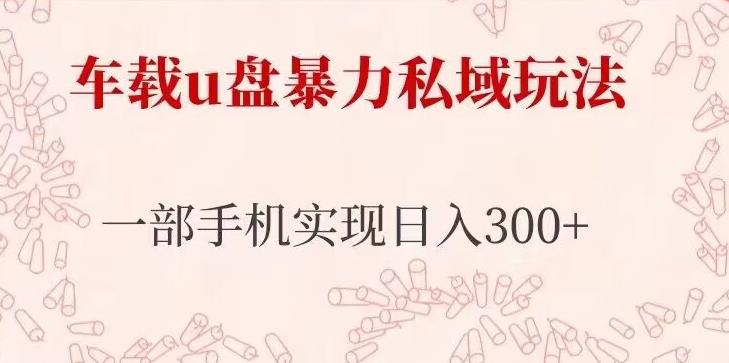 车载u盘暴力私域玩法，长期项目，仅需一部手机实现日入300+-秀人资源网