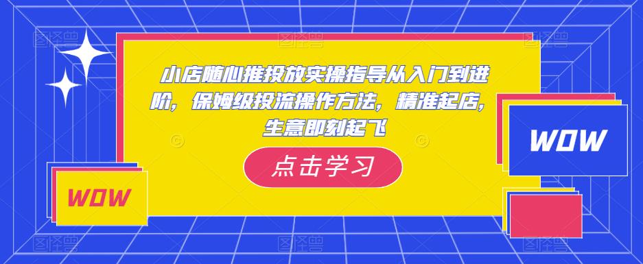 小店随心推投放实操指导从入门到进阶，保姆级投流操作方法，精准起店，生意即刻起飞-秀人资源网
