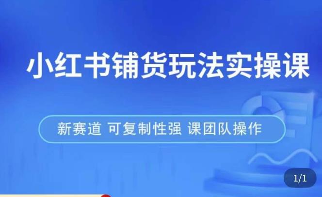 小红书铺货玩法实操课，流量大，竞争小，非常好做，新赛道，可复制性强，可团队操作-秀人资源网