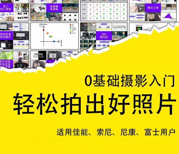 0基础摄影入门，轻松拍出好照片（适用佳能、索尼、尼康、富士用户）-秀人资源网