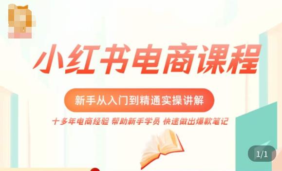 小红书电商新手入门到精通实操课，从入门到精通做爆款笔记，开店运营-秀人资源网