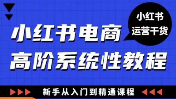 小红书电商高阶系统教程，新手从入门到精通系统课-秀人资源网