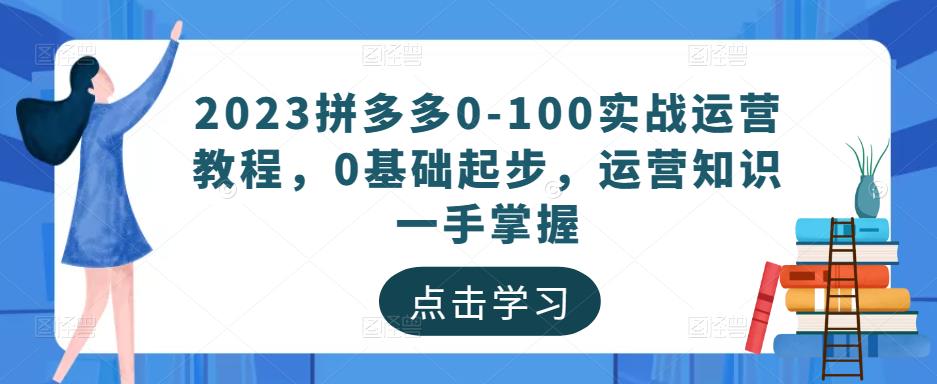 2023拼多多0-100实战运营教程，0基础起步，运营知识一手掌握-秀人资源网