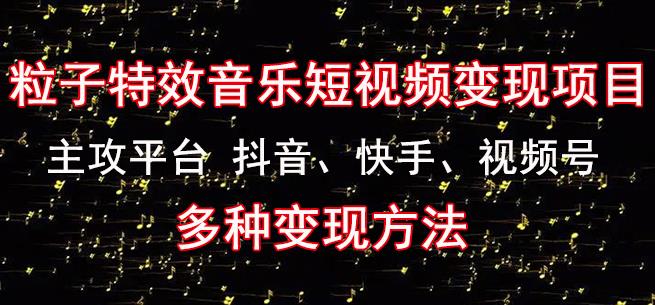 黄岛主《粒子特效音乐短视频变现项目》主攻平台抖音、快手、视频号多种变现方法-秀人资源网