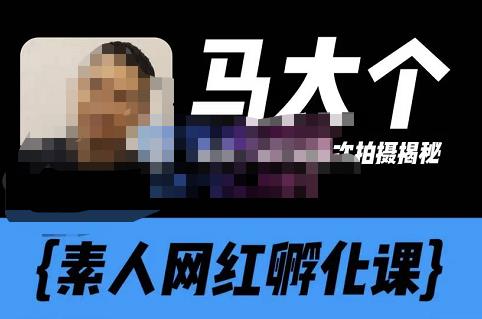 马大个素人网红孵化课【更新60节】，长期稳定变现，倒推账号定位，自我创号与选人孵化-秀人资源网