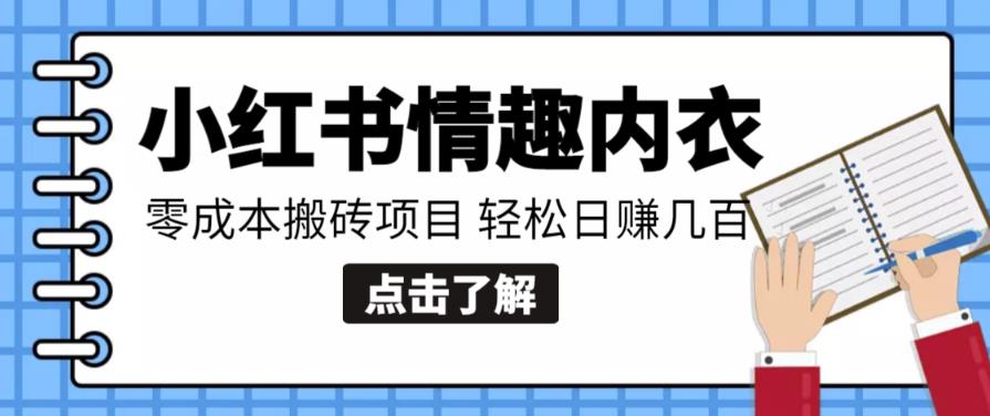 【搬砖项目】小红书0成本情趣内衣搬砖项目，轻松日赚几百+-整合资源网