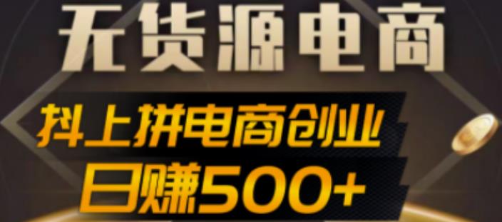 抖上拼无货源电商创业项目、外面收费12800，日赚500+的案例解析参考-整合资源网