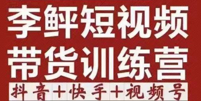 李鲆·短视频带货训练营（第12期），低投入、低风险、比较容易上手，收益巨大-秀人资源网