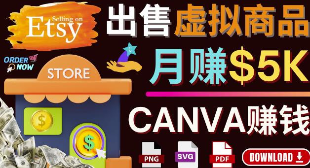 通过Etsy出售Canva模板，操作简单，收益高，月赚5000美元-秀人资源网