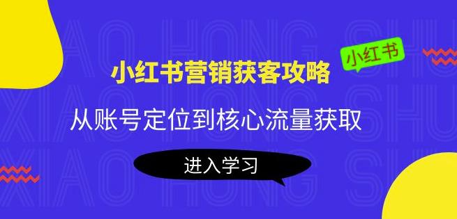 小红书营销获客攻略：从账号定位到核心流量获取，爆款笔记打造-秀人资源网