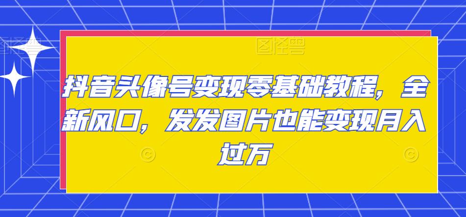 抖音头像号变现零基础教程，全新风口，发发图片也能变现月入过万-秀人资源网