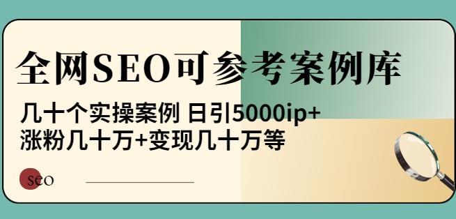 白杨全网SEO可参考案例库，几十个实操案例日引5000ip+涨粉百W+变现几十W等!-秀人资源网