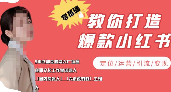 学做小红书自媒体从0到1，零基础教你打造爆款小红书（定位/运营/引流/变现）-整合资源网
