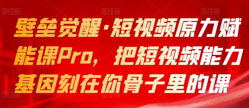 壁垒觉醒·短视频原力赋能课Pro，把短视频能力基因刻在你骨子里的课-秀人资源网