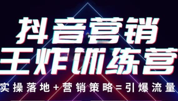 抖音营销王炸训练营，实操落地+营销策略=引爆流量 价值8960元-秀人资源网