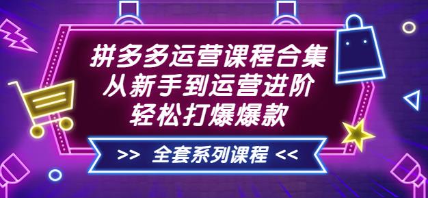 拼多多运营课程合集：从新手到运营进阶，轻松打爆爆款（全套系统课程）-秀人资源网
