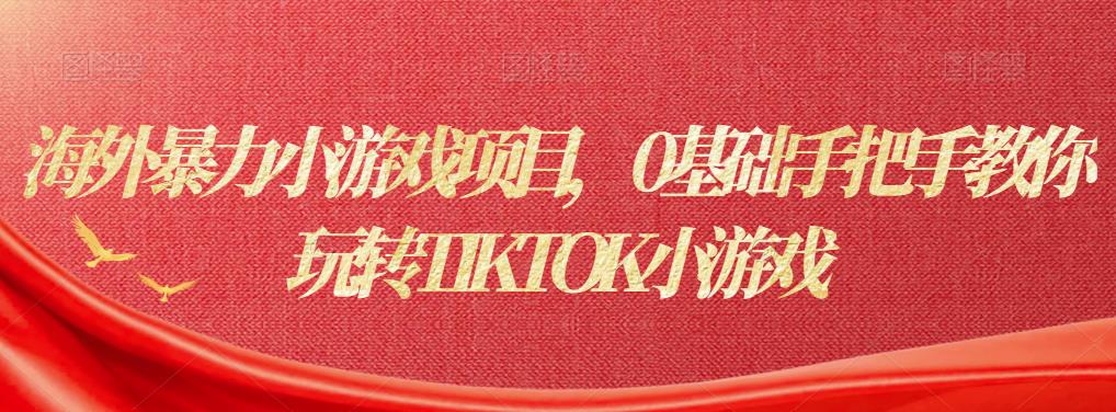 海外暴力小游戏项目，0基础手把手教你玩转TIKTOK小游戏-秀人资源网
