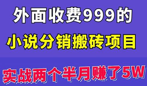 外面收费999的小说分销搬砖项目：实战两个半月赚了5W块，操作简单！-秀人资源网