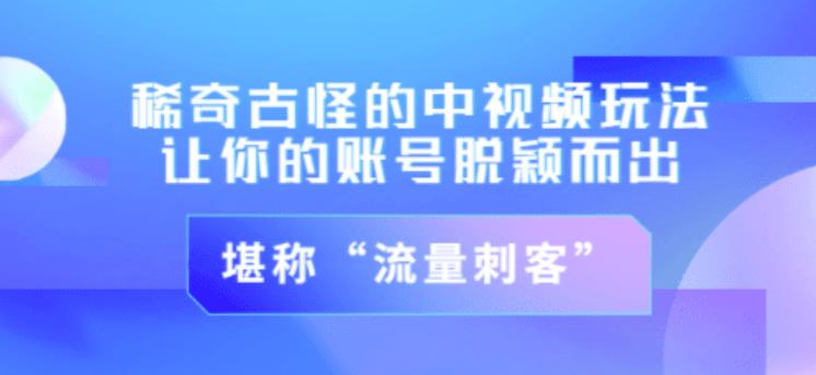 不讲李·稀奇古怪的冷门中视频冷门玩法，让你的账号脱颖而出，成为流量刺客！（图文+视频）-秀人资源网