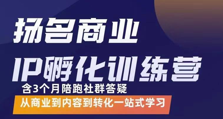杨名商业IP孵化训练营，从商业到内容到转化一站式学 价值5980元-整合资源网