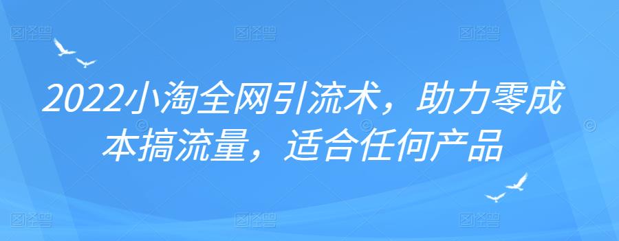 2022年小淘全网引流术，助力零成本搞流量，适合任何产品-秀人资源网