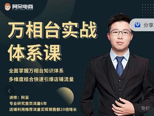 阿呆-万相台实战体系课，帮您全面掌握万相台知识体系-秀人资源网