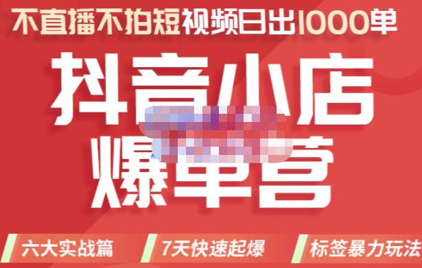 推易电商·2022年抖音小店爆单营，不直播、不拍短视频、日出1000单，暴力玩法-秀人资源网