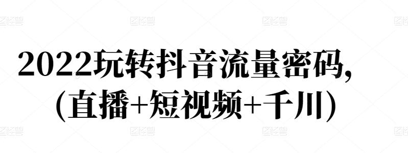 2022玩转抖音流量密码，(直播+短视频+千川)-秀人资源网