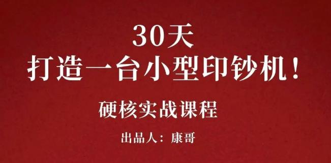 康哥30天打造一台小型印钞机：躺赚30万的项目完整复盘-秀人资源网