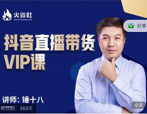 锤十八-抖音直播带货VIP课，专注直播带货有效盈利模式-整合资源网