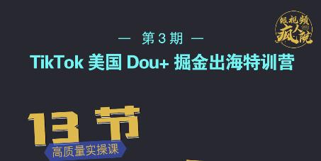TikTok美国Dou+掘金出海特训营，美国dou+成功投放95%-整合资源网