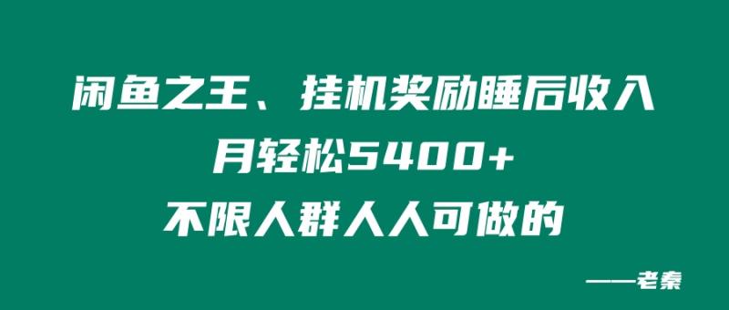 闲鱼之王，挂机奖励睡后收入，月轻松5400+，不限男女人人可做的-秀人资源网