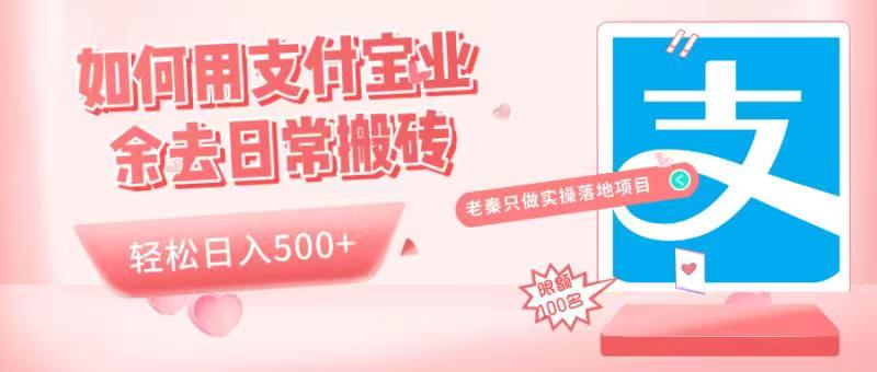 如何用支付宝业余去日常搬砖，轻松日入500+-秀人资源网