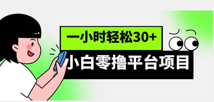 小白零撸平台项目，一小时轻松30+-秀人资源网