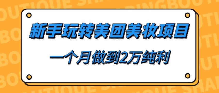 新手玩转美团美妆项目，一个月做到2万纯利-秀人资源网